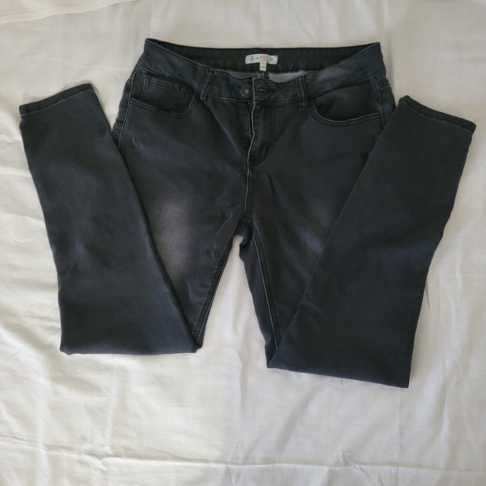 1990s Black Jeans Vintage Skinny Size 11 Love Fire